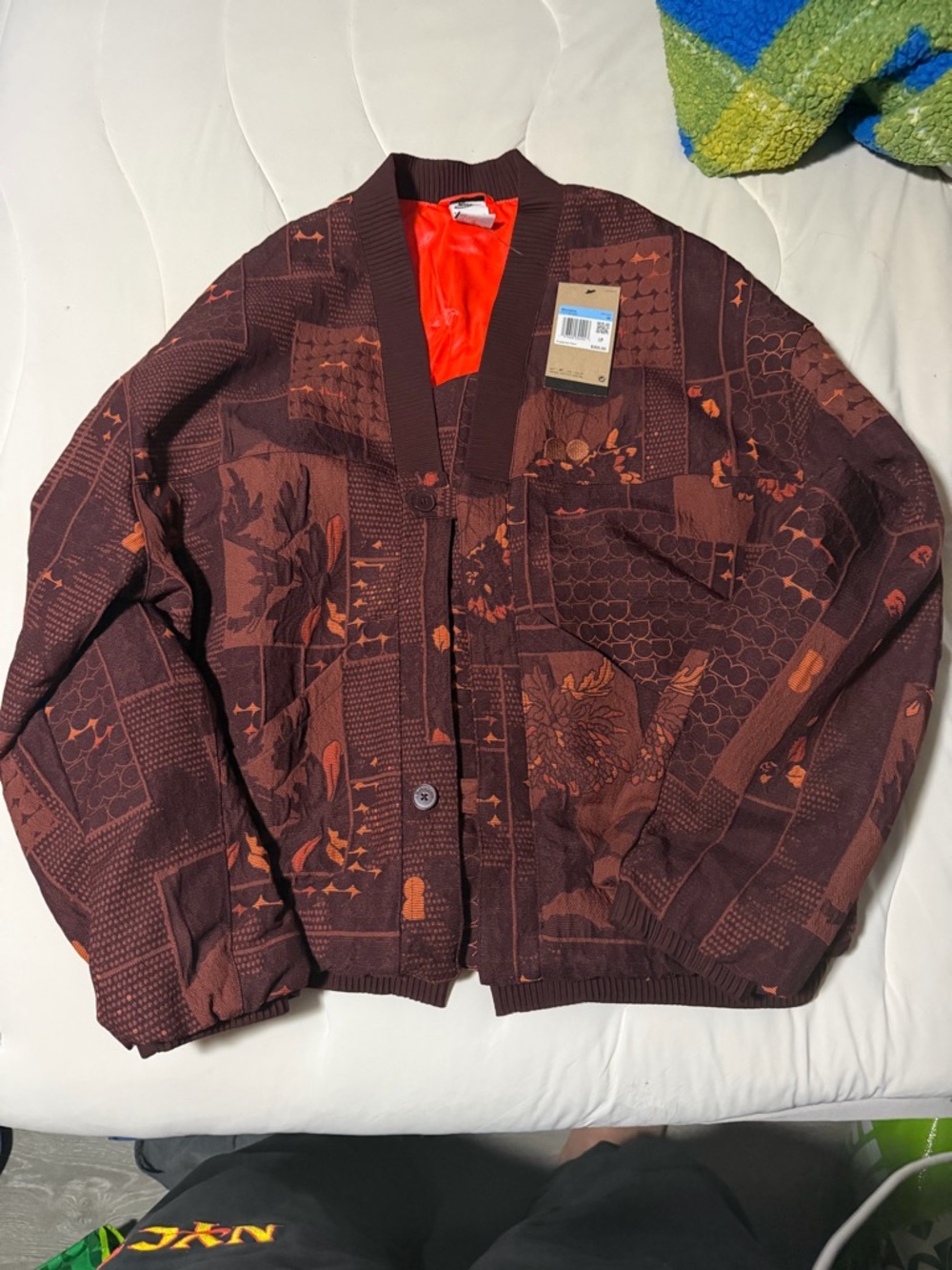Nike Naomi Osaka Brown & Orange Patchwork-Print Bomber Jacket